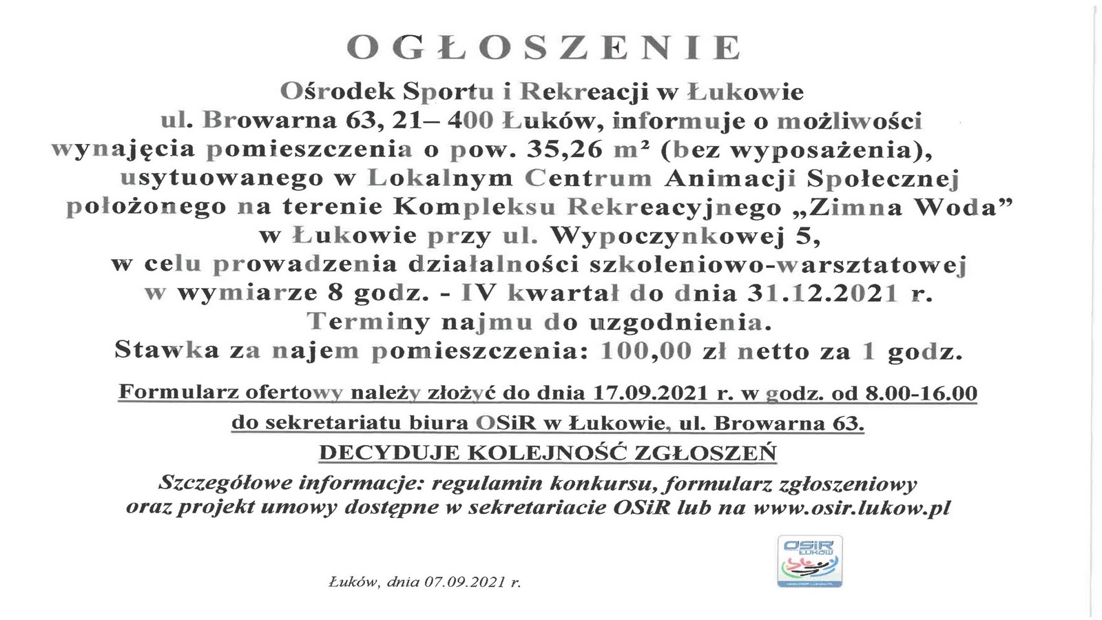 Ogłoszenie